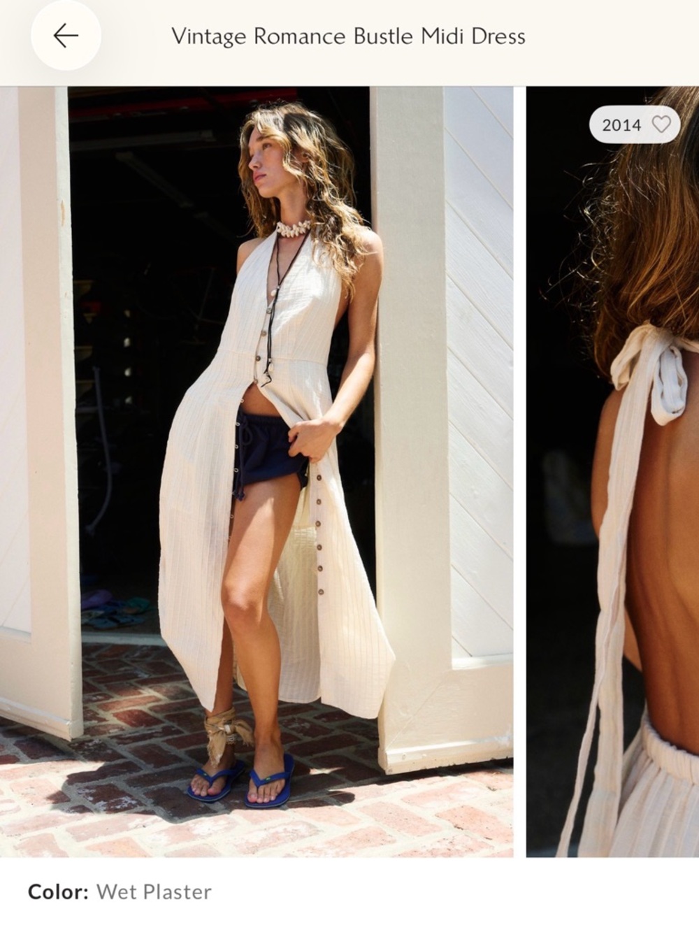 NWT, Free People Vintage Romance Bustle Midi Dress in Wet Plaster